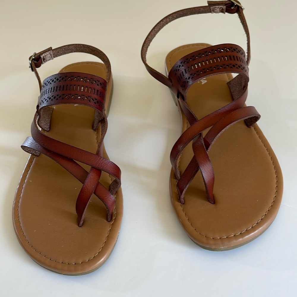 Sonoma Brown Leather Strappy Sandals